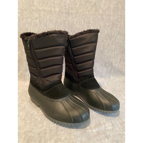 PROPET Illia Winter Duck‎ Boot Womens 9.5M Black New WBX035N - Picture 1 of 12